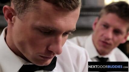Tatted Hubbie To Be Spitroasted By Hunk Groomsmen - NextDoor Buddies