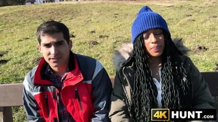 Vicky Menages lover watches as I ruin her Ebony pussy in the backseat